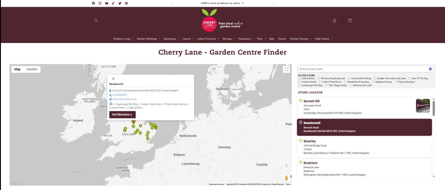 Cherry Lane Store Locator Demo