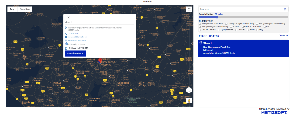 Night Map Look - MSPL Store Locator