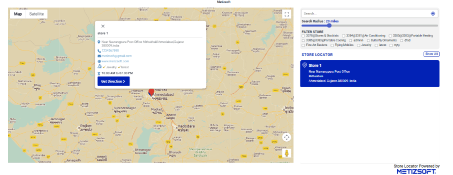 Retro Map Look - MSPL Store Locator
